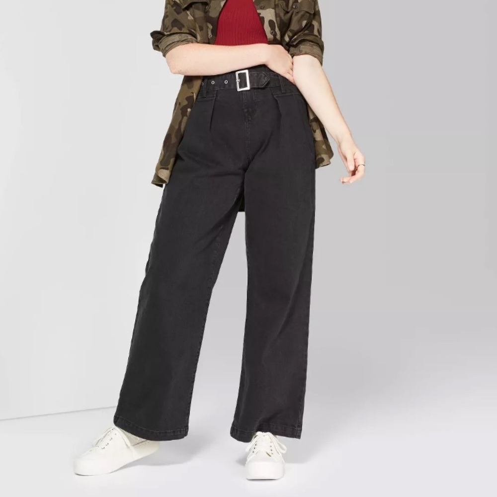 Wild Fable Black Paper Bag Wide Leg Jeans